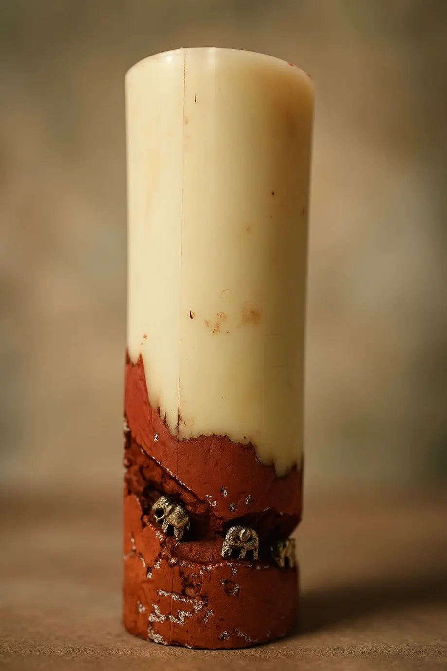 Guardian elephants Round CANDLE BY JAYA VIG