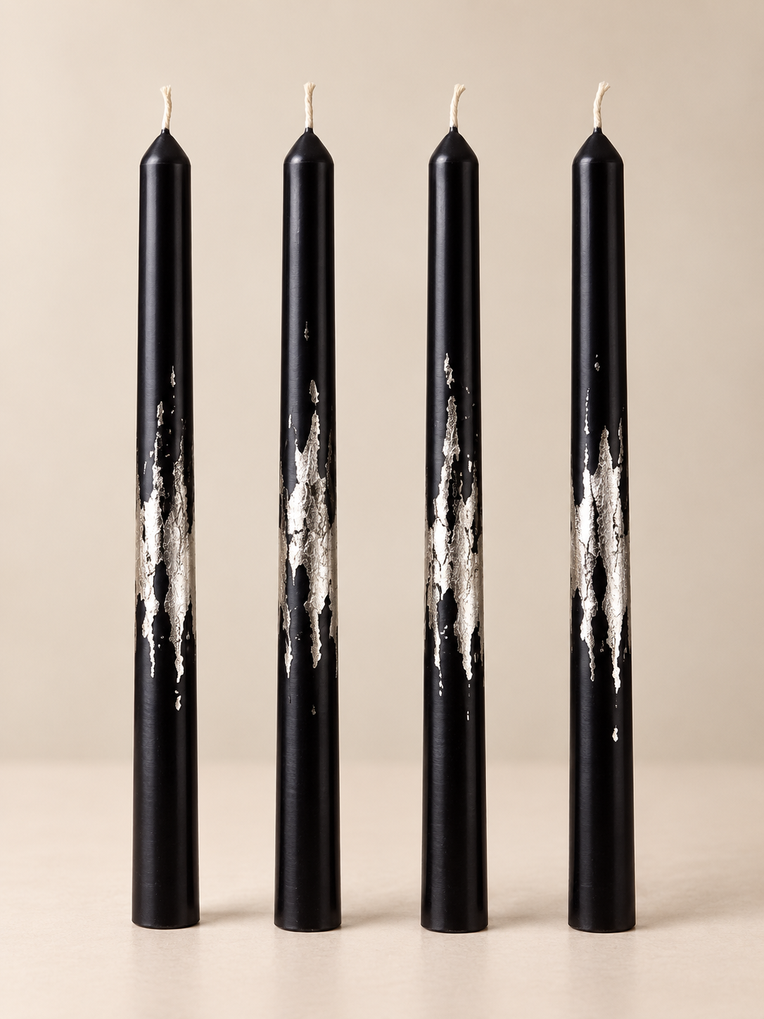 Black & Silver Splatter Taper CANDLEZ.IN
