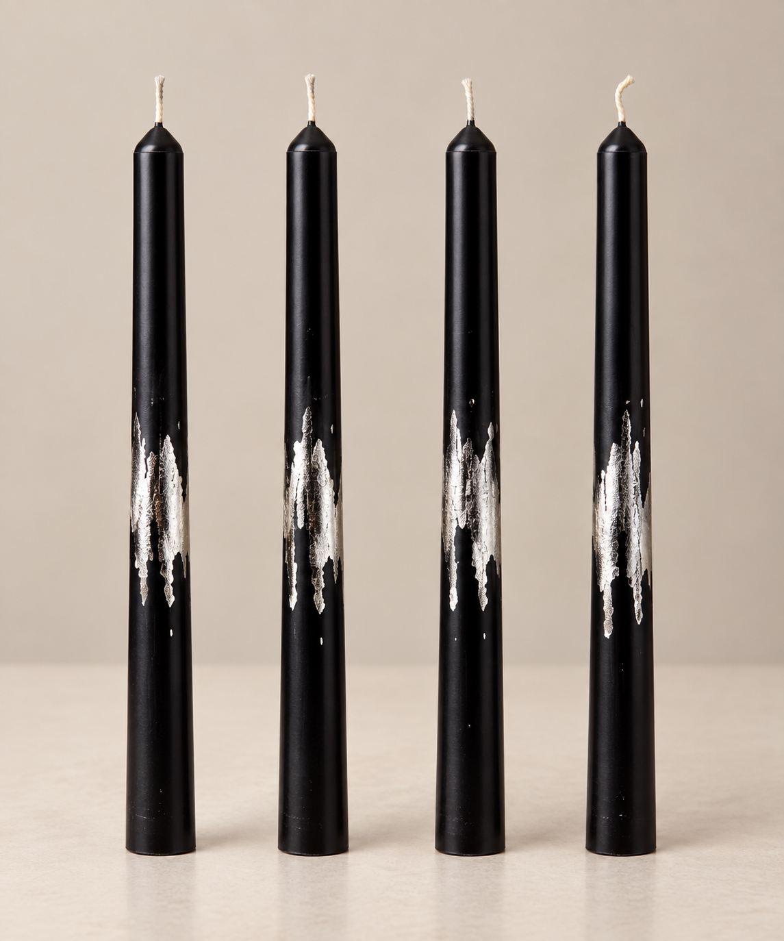 Deep Purple & Silver Tapers CANDLEZ.IN